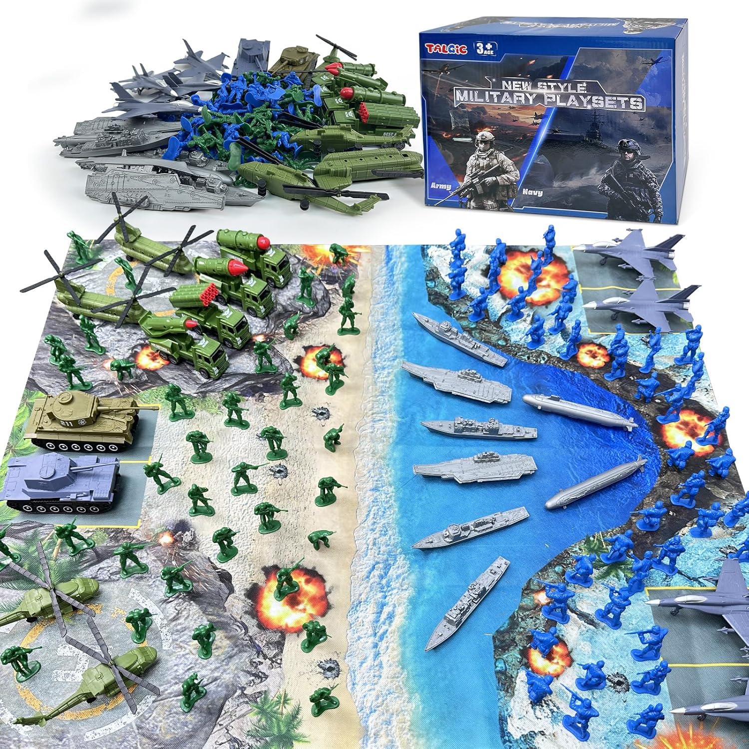 TALGIC Army Men Toys Military Navy Large Battle Playset talgic