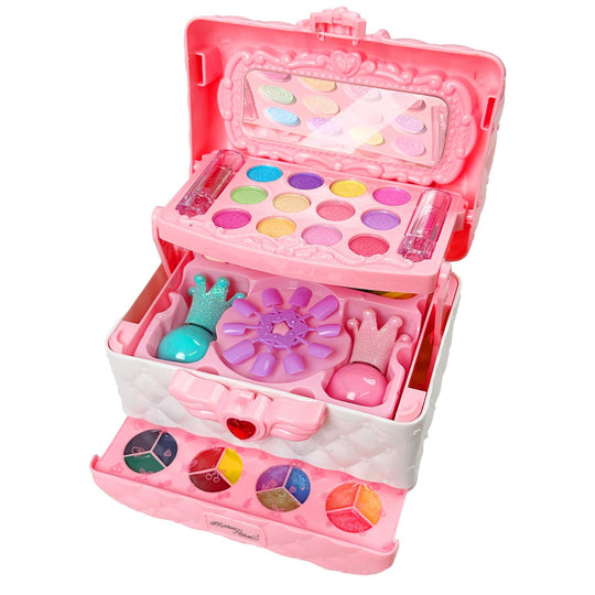 TALGIC Pink Kid's Handbag for Kids Aged 3, 4, 5, 6 Years Old, Multi-layered Kid's Makeup Tools