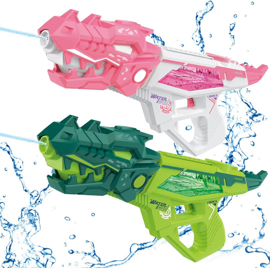 TALGIC 2 Pack Squirt Dinosaur Guns, Powerful Electric Water Guns