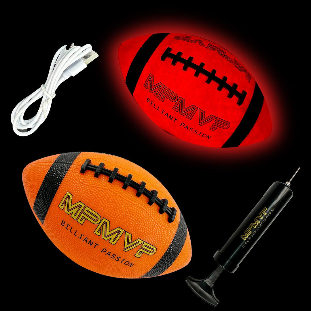 TALGIC Sports, Glowing Balls, Adult/Youth Size Football/Basketball/Soccer