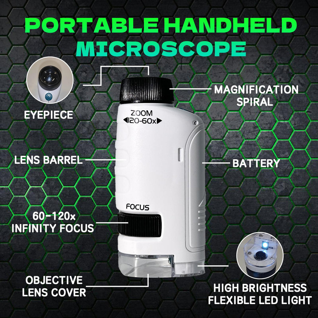 TALGIC Pocket Microscope for Kids, Portable Handheld Mini Microscope Toy