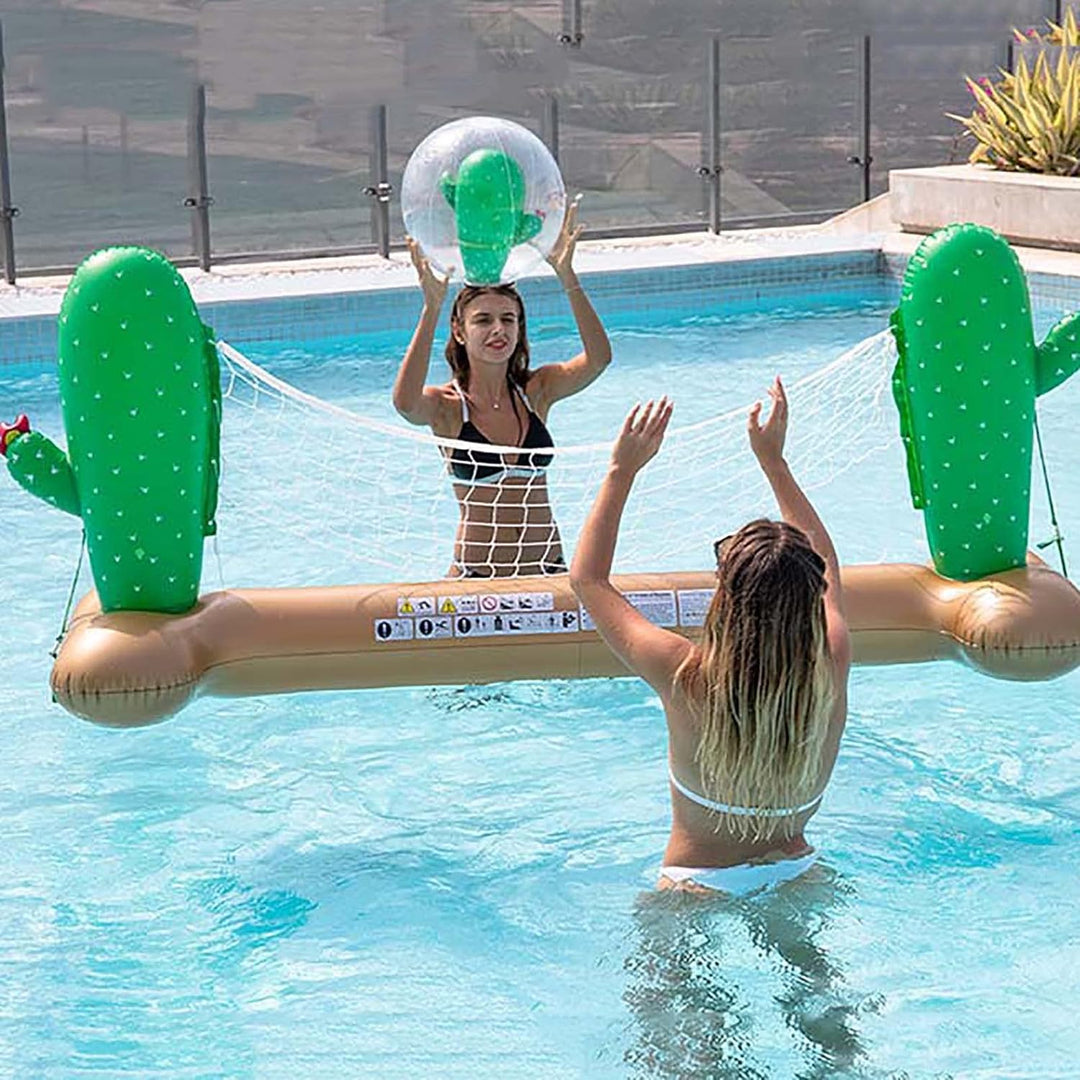 TALGIC Cactus Shaped Inflatable Pool Volleyball Tropical Hawaiian Style Floating without Ball