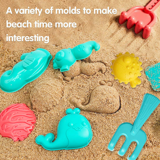 TALGIC Beach Toys, Outdoor Play 12 Piece Sand Toys Set Kids Sand Box