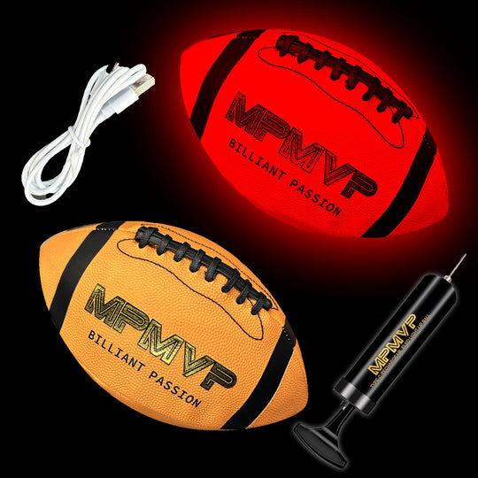 TALGIC Sports, Glowing Balls, Adult/Youth Size Football/Basketball/Soccer