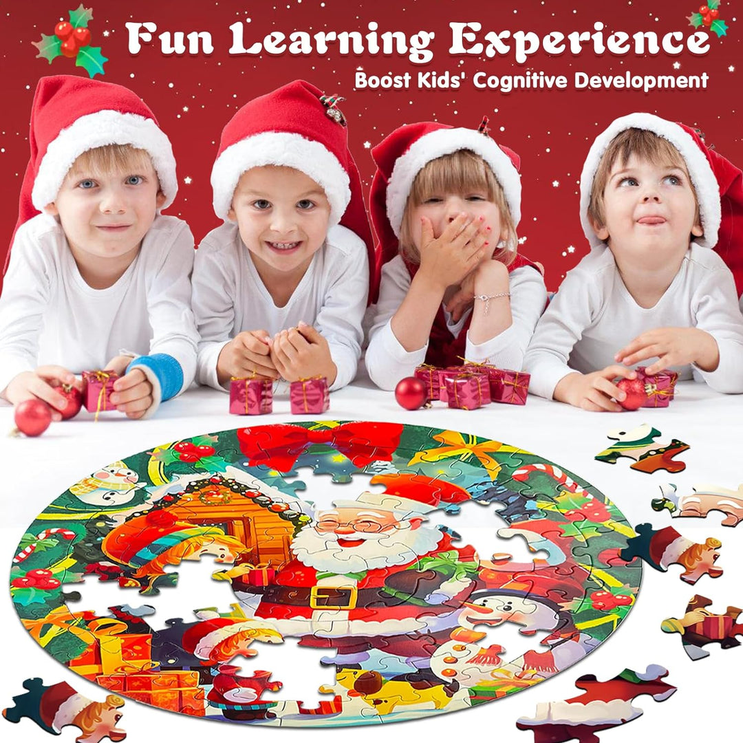 TALGIC 70 Piece Christmas Puzzle with Santa Claus & Snowman