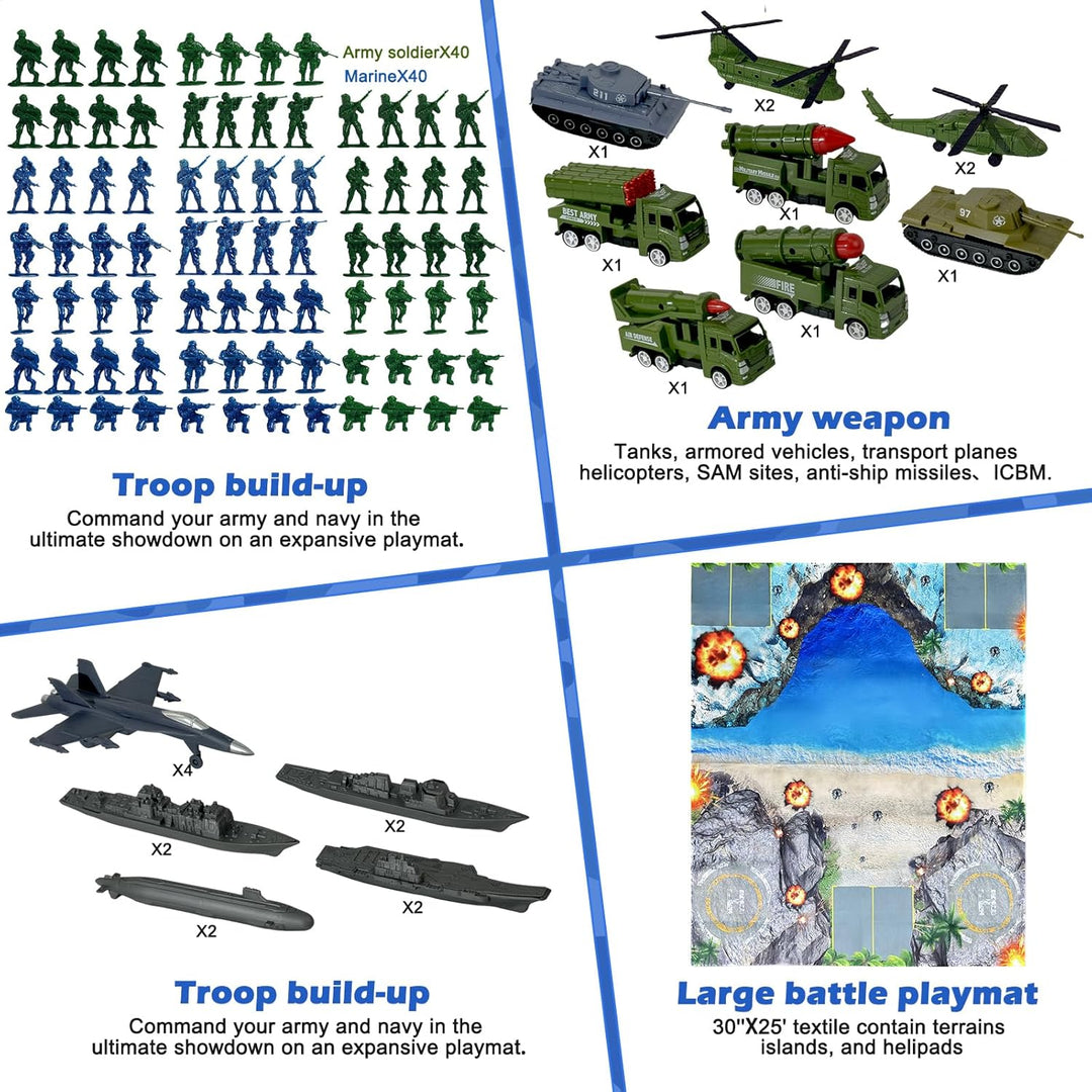 TALGIC Army Men Toys Military Navy Large Battle Playset