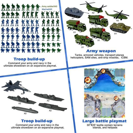 TALGIC Army Men Toys Military Navy Large Battle Playset