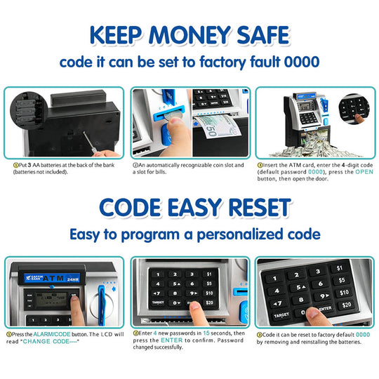 TALGIC Safe Deposit Box, Rolling Money Saving Box