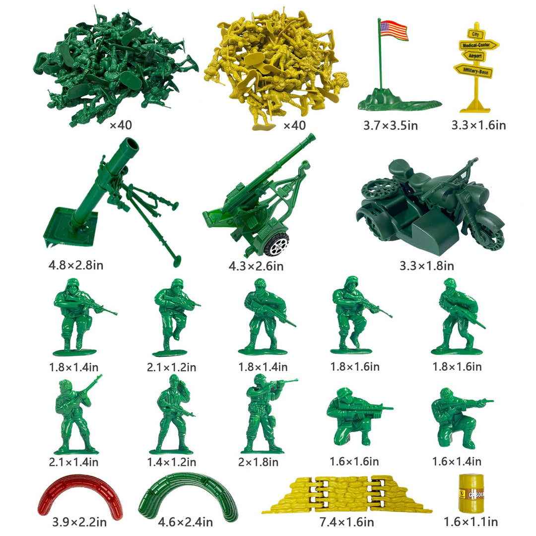 TALGIC Army Man Action Figures 120PCS Large Battle Playset