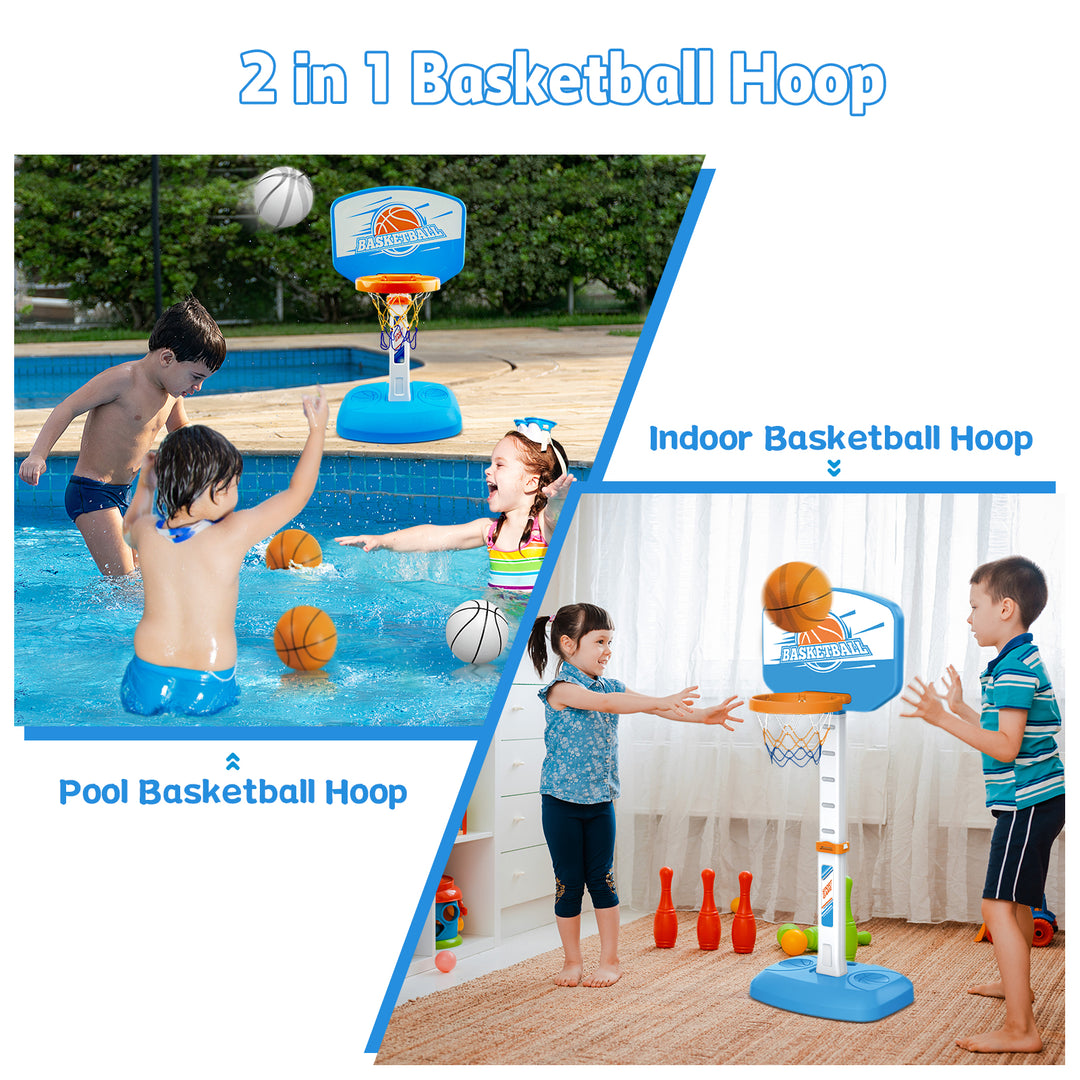 TALGIC Pool Basketball Hoop Poolside, Pool Toys with Adjustable Height