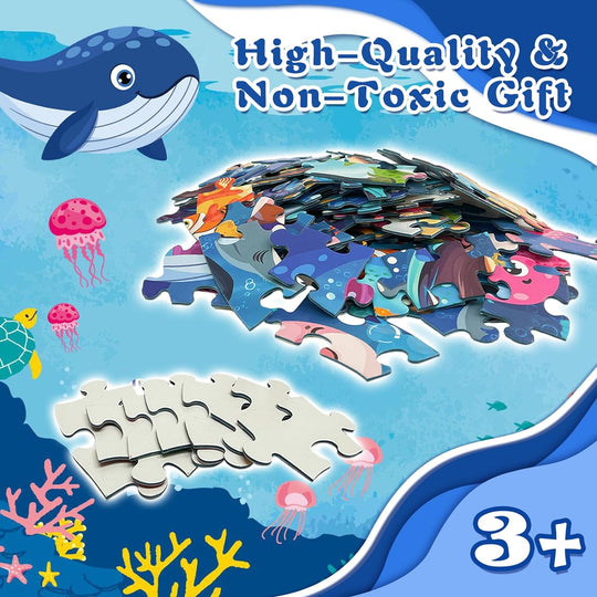 TALGIC 70 Piece Round Ocean Puzzles for Kids Ages 3-6