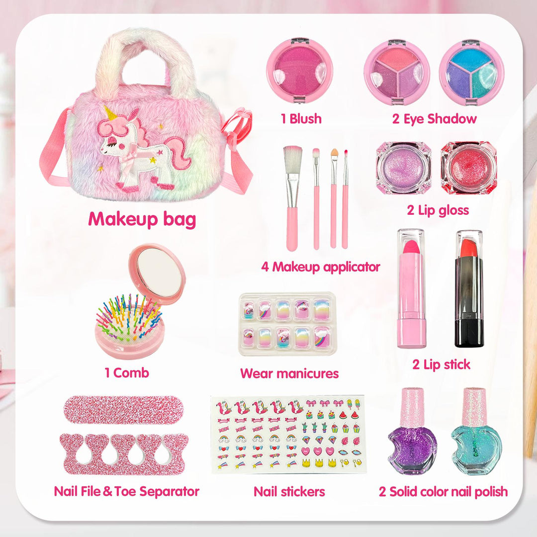 TALGIC Unicorn Cute Bag Kid's Cosmetics Makeup Bag, Pink Cute Bag Safe Cosmetic