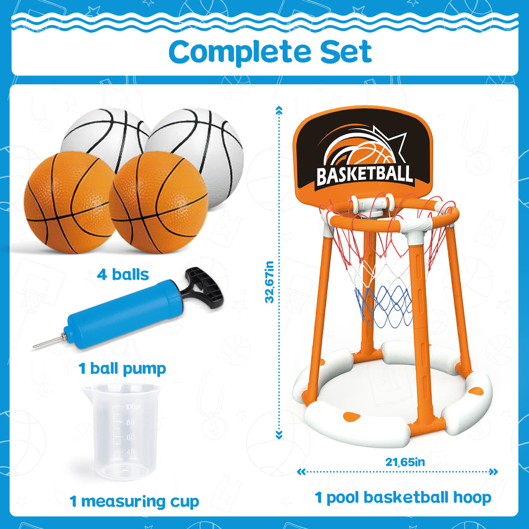 TALGIC Pool Basketball Hoop Set for Pool with Backboard