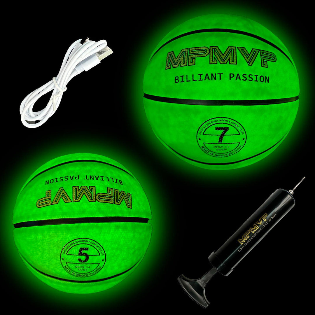 TALGIC Sports, Glowing Balls, Adult/Youth Size Football/Basketball/Soccer