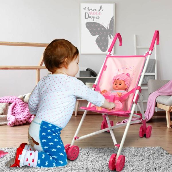 TALGIC Dolls Pram, Doll Pram for Girls, Stroller Dolls Pushchair