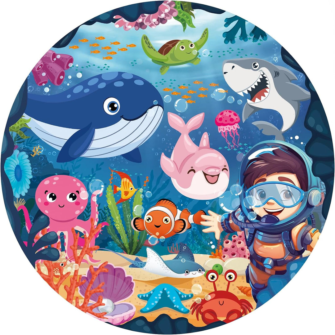 TALGIC 70 Piece Round Ocean Puzzles for Kids Ages 3-6